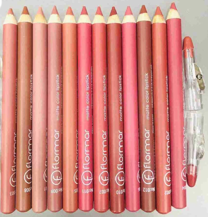 Flormar Lip Pencil Waterproof lip liner Pack of 12