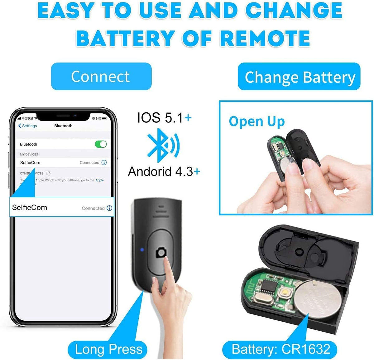 2 in 1 Wireless Selfi Stick & Tripod With Remote control