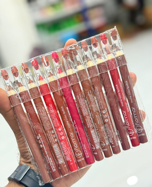 Flormar Lip Pencil Waterproof lip liner Pack of 12